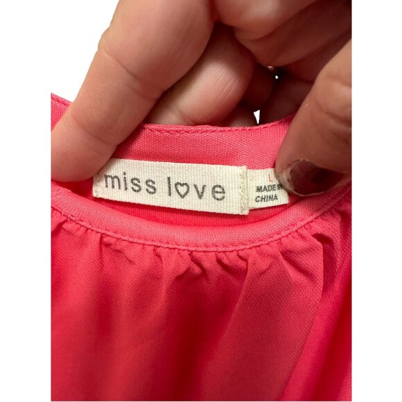 ๐ 2/$20 ๐Hot Pink Spaghetti Adjustbale Strap Dress with Flouncy Neckline sz L - Picture 6 of 9